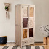 Manella Handcarved 2 Door Wardrobe - Fabuliv
